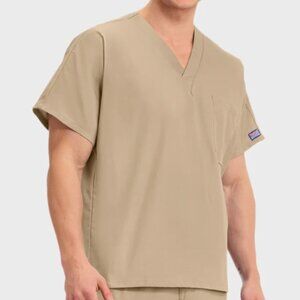 Cherokee Workwear Unisex 1-Pocket V-Neck Scrub Top 4777 - Khaki